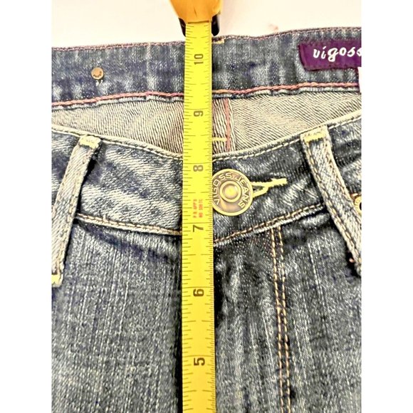 VINTAGE Y2K VIGOSS GREY BLUE LOW RISE BOOT CUT JEANS SIZE 5 28 - Picture 4 of 8